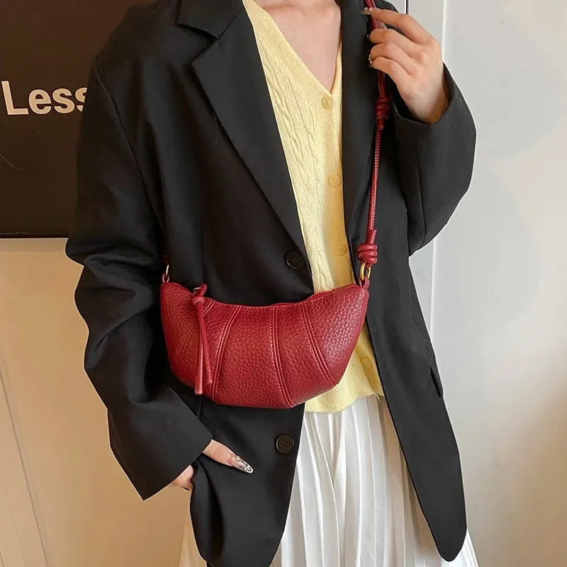 Vegan Leather Croissant Crossbody