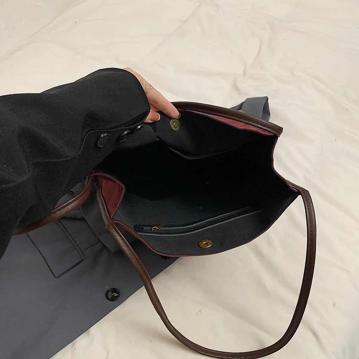 Vegan Suede Tote