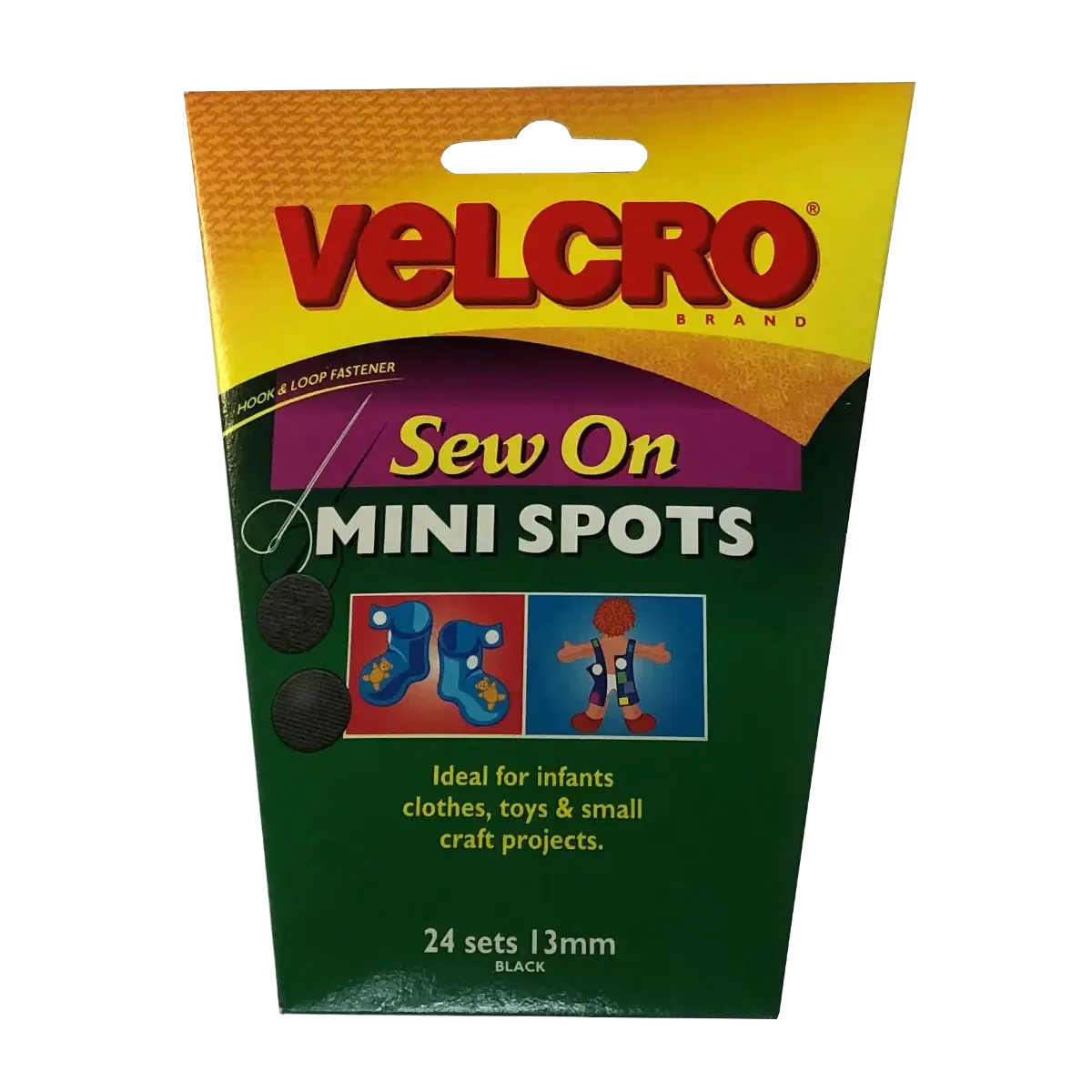 Velcro Mini Spots Sew On - 24 pack Hook And Loop Fasteners