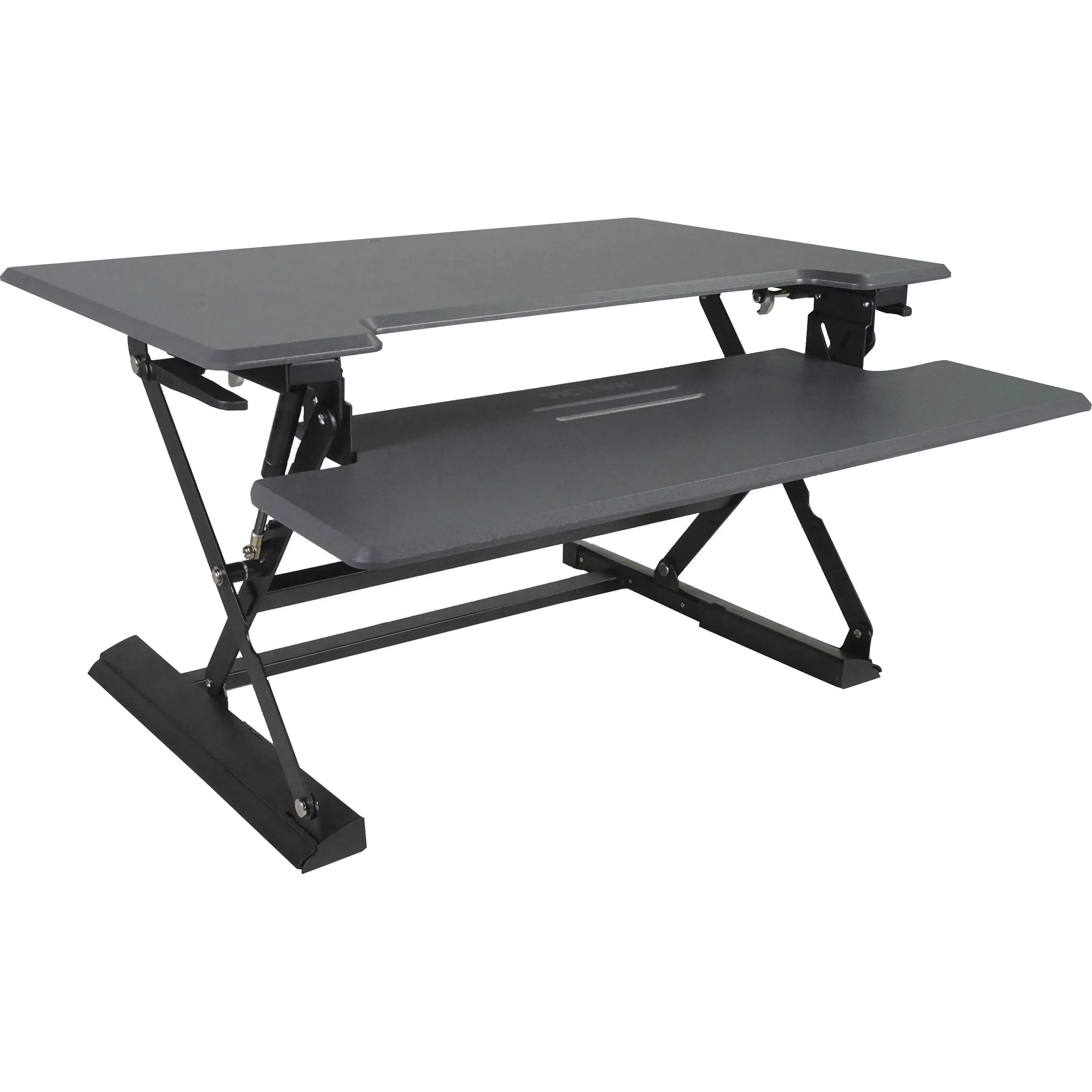 Victor High Rise Height Adjustable Standing Desk with Keyboard Tray (31" , Gray)
