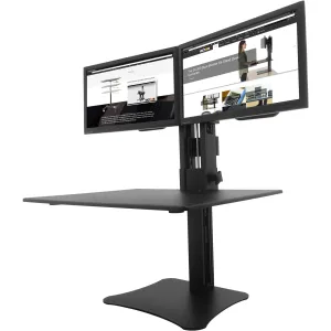 Victor High Rise Manual Dual Monitor Standing Desk Workstation
