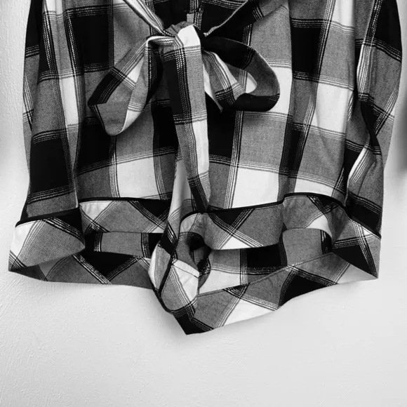 Victoria Secret Flannel Tie Romper. Black/ White. Sz M.