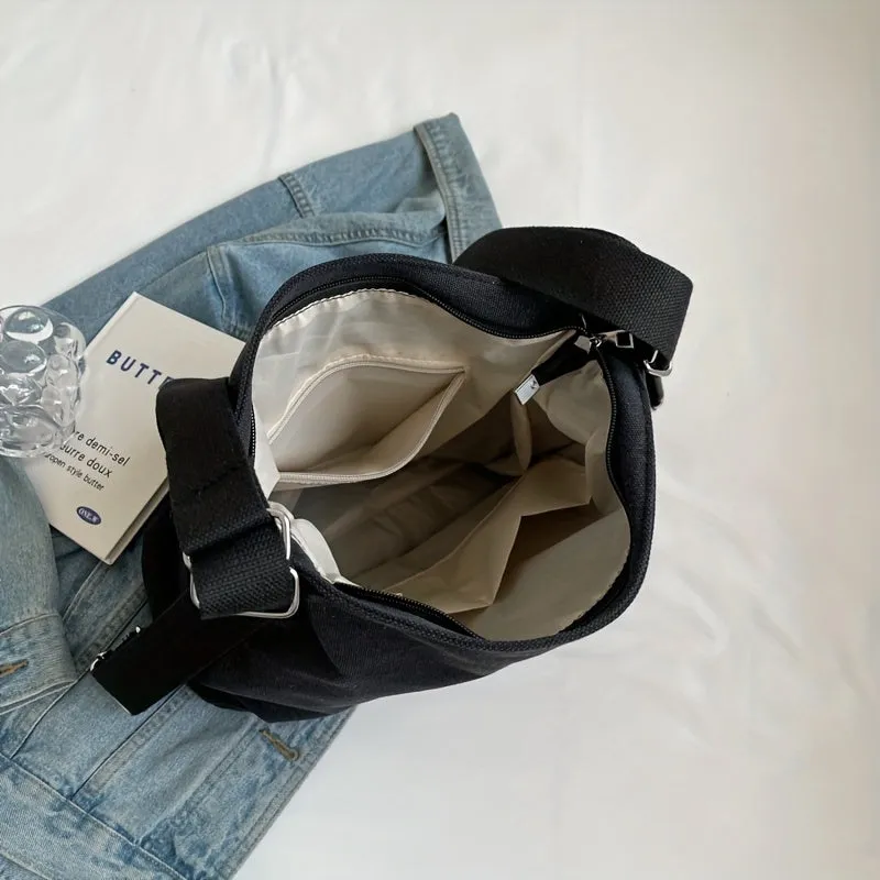Vintage Canvas Crossbody Bag, Large Capacity Hobo Shoulder Bag, Multi Purpose Backpack With Convertible Strap