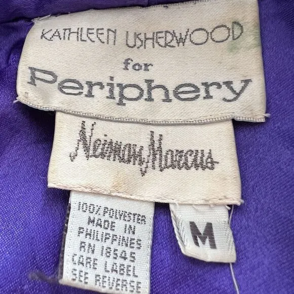 Vintage Kathleen Usherwood for Periphery Neiman Marcus Purple Red Housecoat ~Med