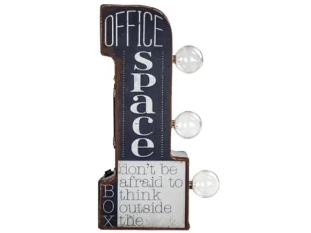 Vintage Metal Marquee LED Sign - Office Space