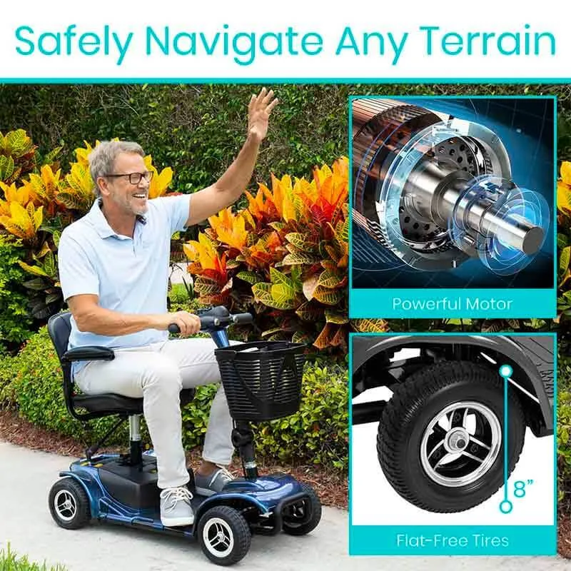 Vive Health 4 Wheel Mobility Scooter - Electric Powered with Seat for Seniors