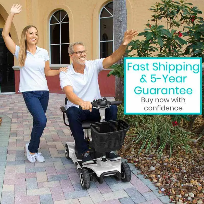 Vive Health 4 Wheel Mobility Scooter - Electric Powered with Seat for Seniors