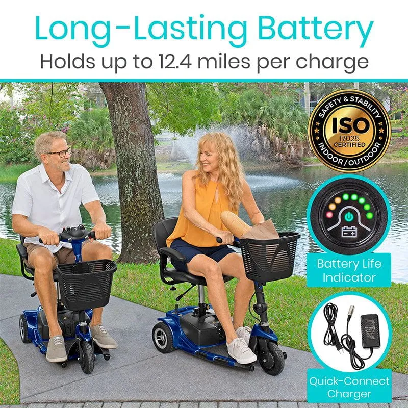 Vive Mobility 3 Wheel Mobility Scooter - Electric Long Range Powered Wheelchair