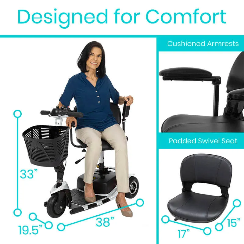 Vive Mobility 3 Wheel Mobility Scooter - Electric Long Range Powered Wheelchair