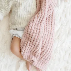 Waffle Knit Mini Blanket • Rosette