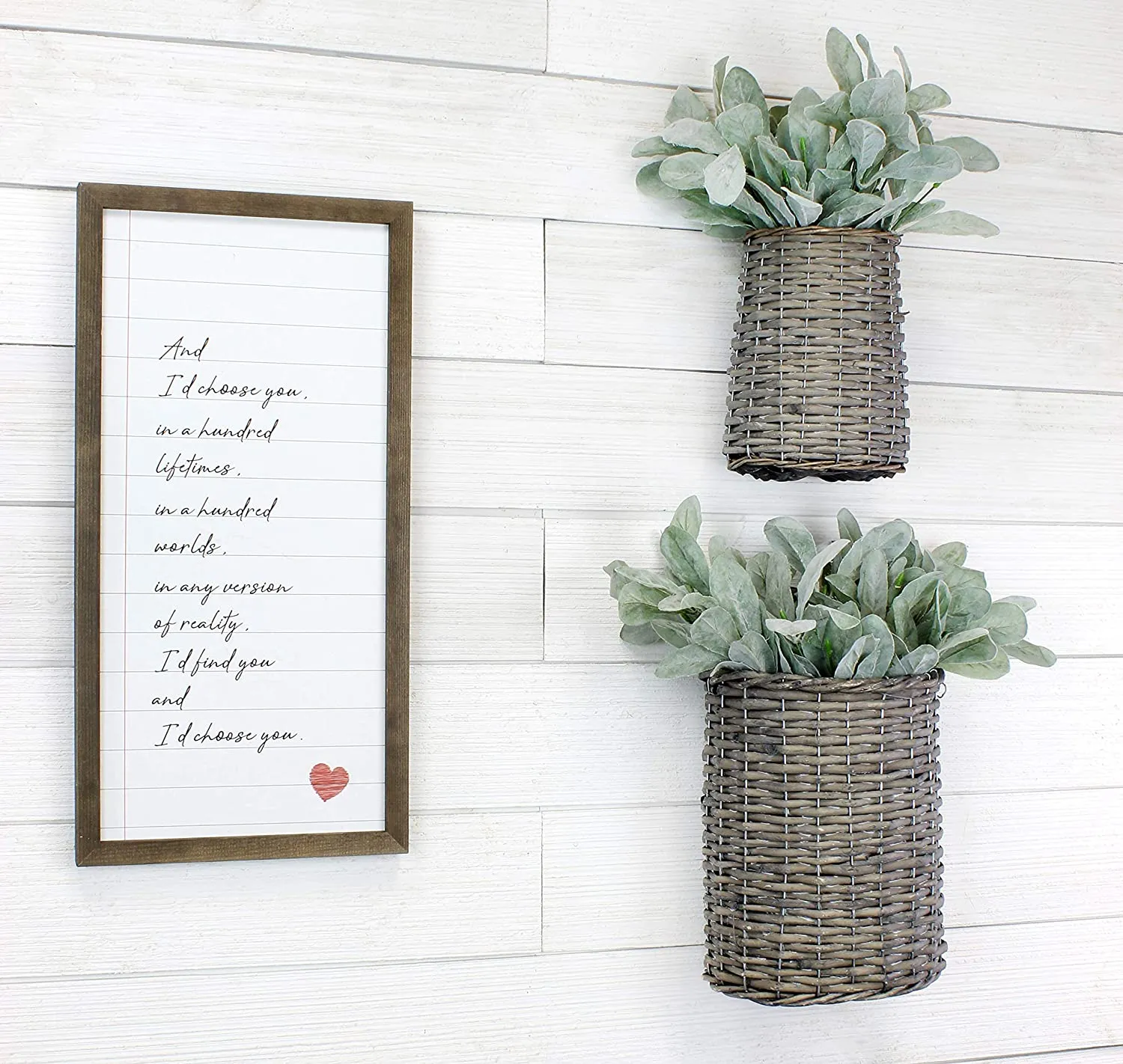 Wall Hanging Baskets (Case of 6, Gray)