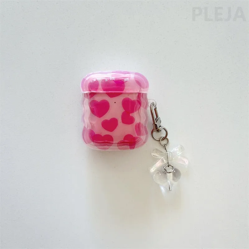 Wave Edge Rose Red Love AirPods 1 2 3 Soft Case