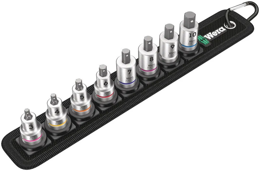 Wera 05003971001 Belt B 2 Zyklop In-Hex-Plus bit socket set with holding function, 3/8" drive, 8 pieces