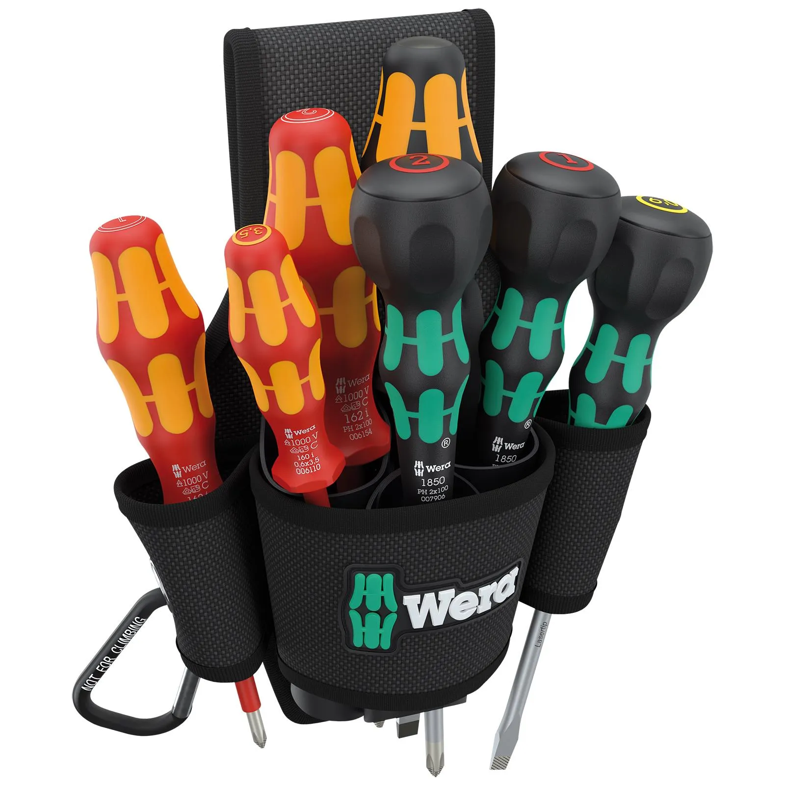 Wera Screwdriver Set 9621 Belt Holster Set 2 VDE Phillips Slotted Ball Grip 8 Pieces