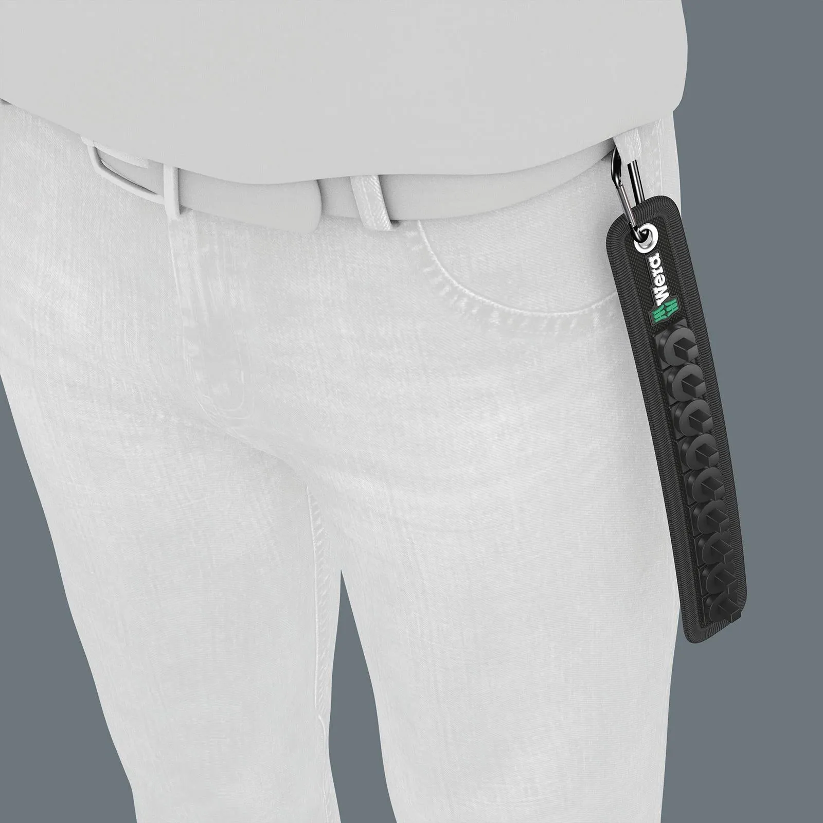 Wera Socket Rail A 1/4" Drive Textile Belt with Carabiner 9 Location Twist to Unlock Unloaded