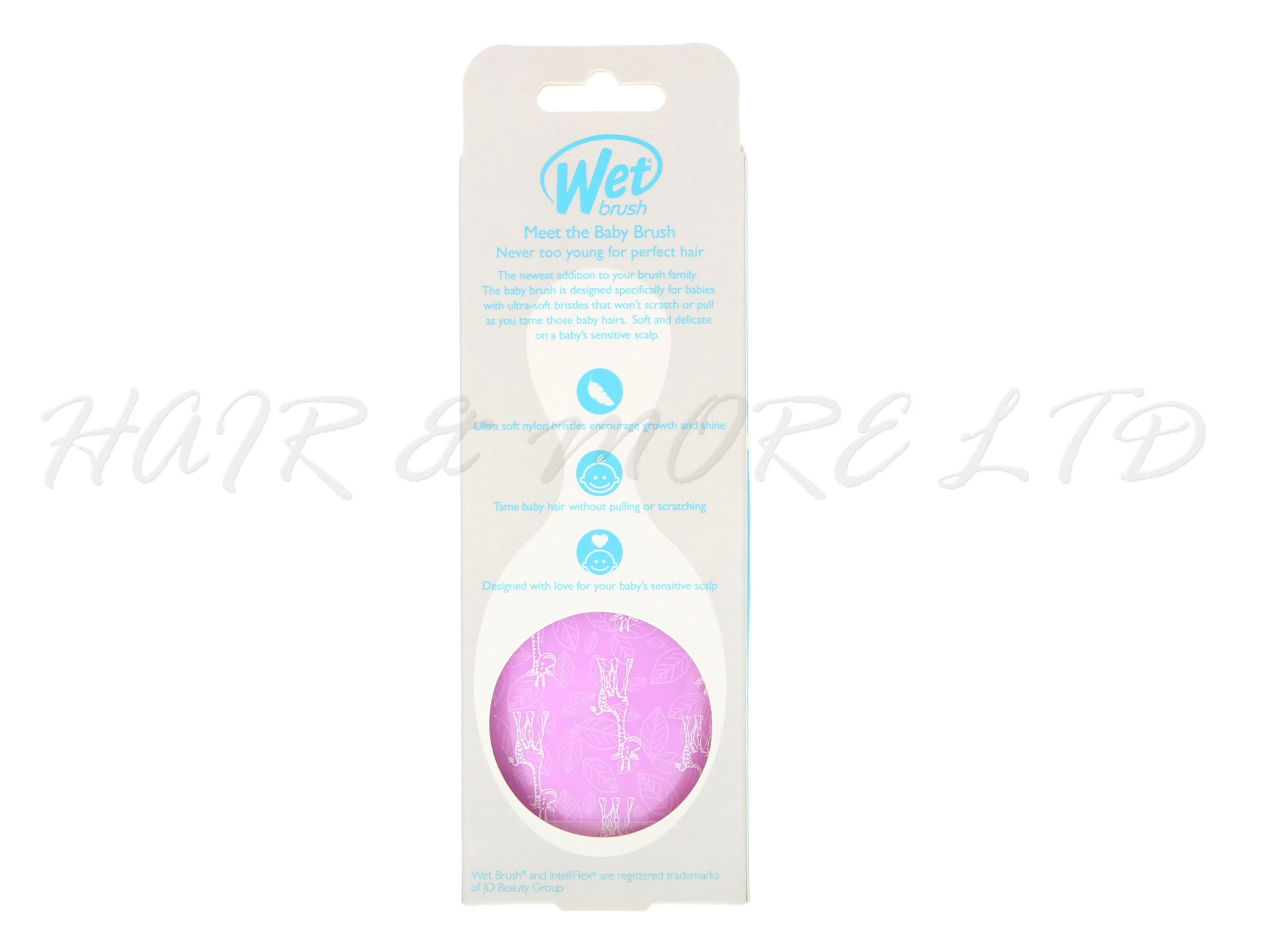 Wet Brush Detangler For Babies - Giraffe (Pink)