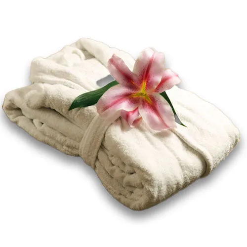 White Color Microfibre Bath Robe (1 piece)