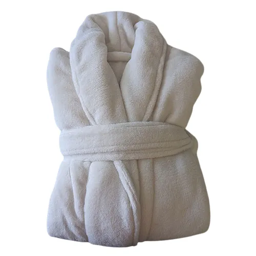 White Color Microfibre Bath Robe (1 piece)