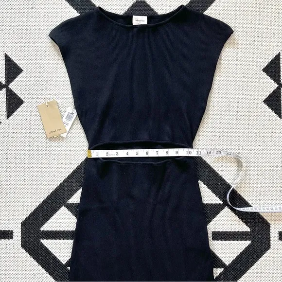 Wilfred Free Cut Out Ribbed Knit Mini Dress in Black