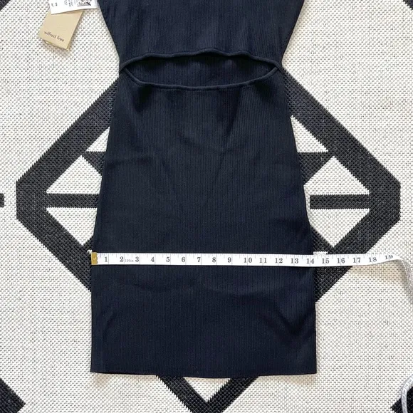 Wilfred Free Cut Out Ribbed Knit Mini Dress in Black