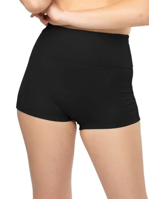 Women Black Solid Boy Shorts Panty - WONDERKNICKER-Black