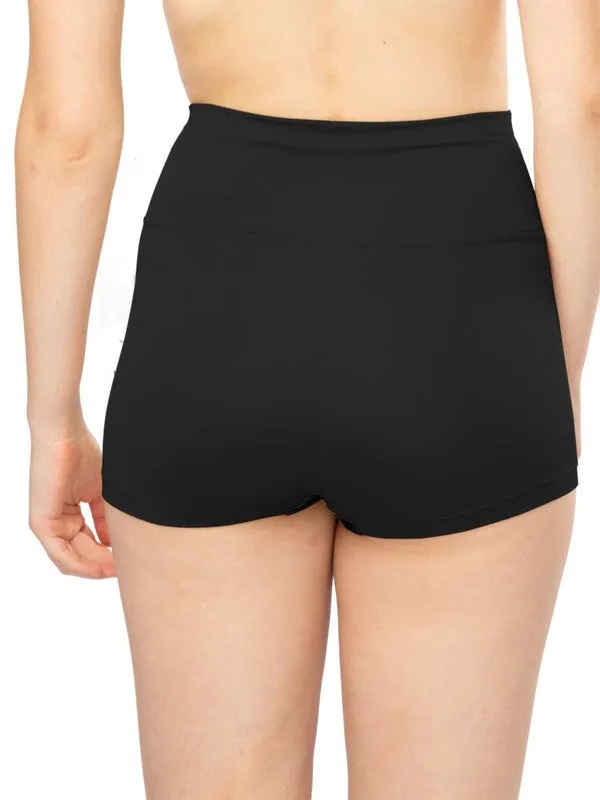 Women Black Solid Boy Shorts Panty - WONDERKNICKER-Black