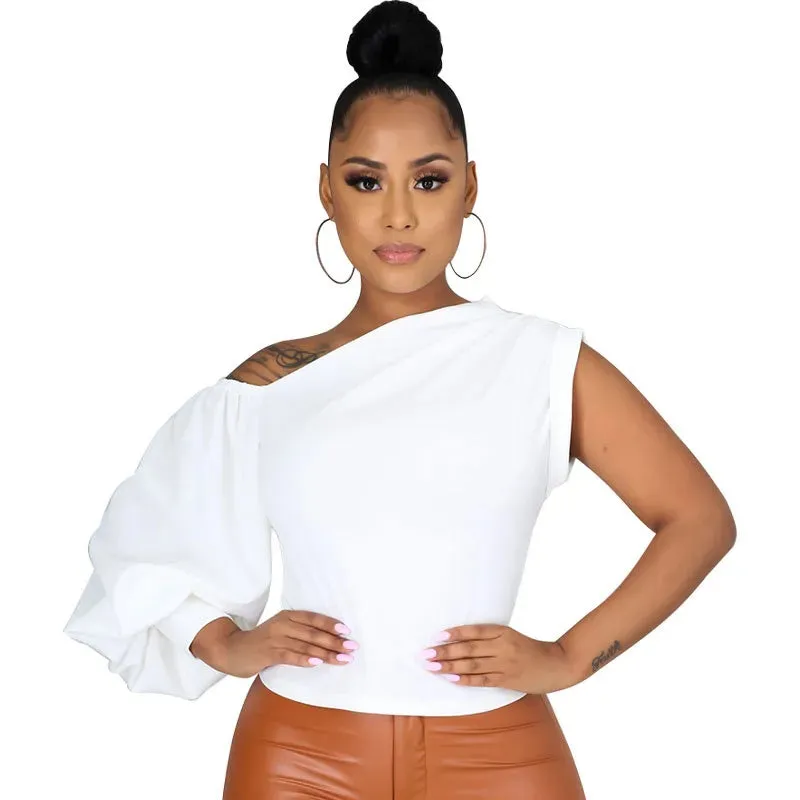 women's t-shirt long sleeve t-shirts pleated streetwear solid color