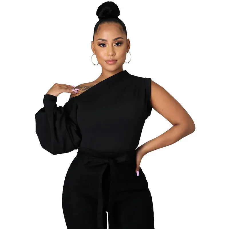 women's t-shirt long sleeve t-shirts pleated streetwear solid color