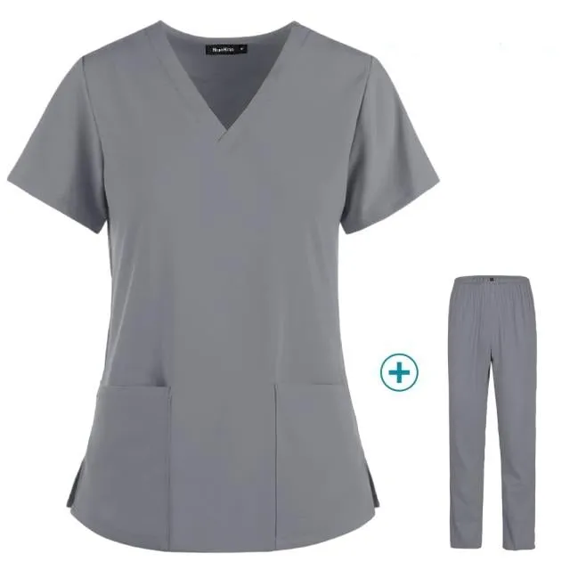 Women's V-Neck Nursing Scrub Set