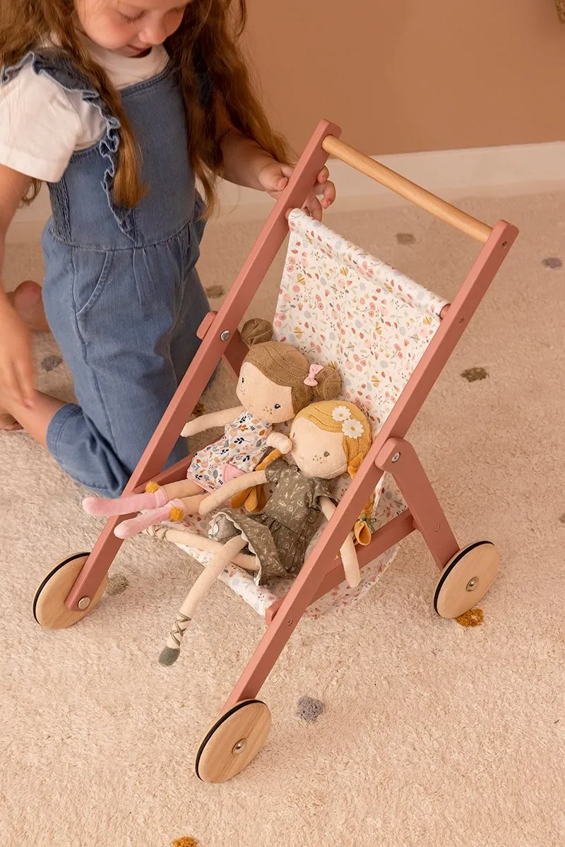 Wooden Doll Stroller By Little Dutch - Flowers & Butterflies