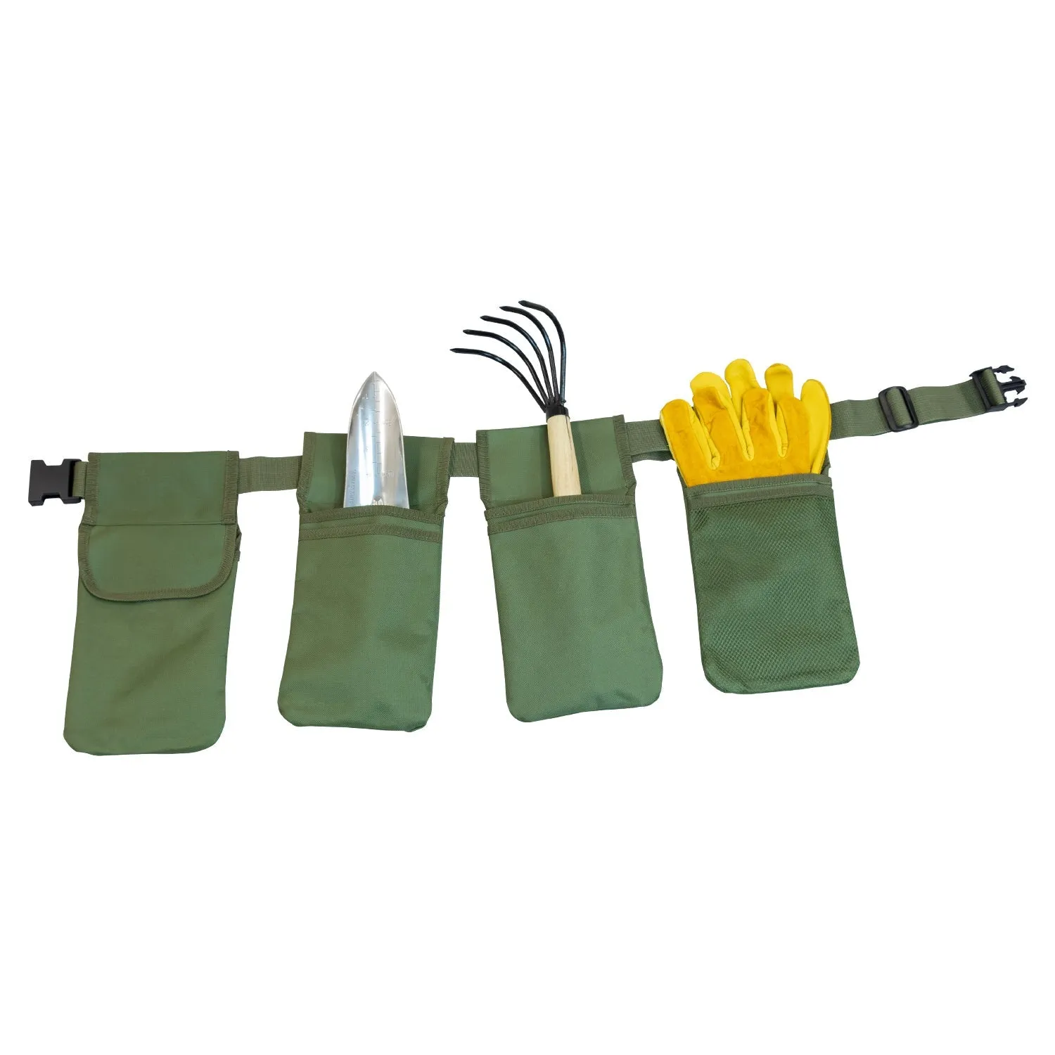 Woodside 4 Pocket Garden Tool Organiser Storage Belt, Adjustable Waist 25-48"