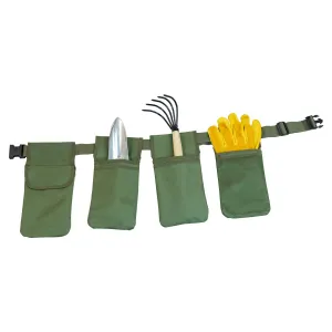 Woodside 4 Pocket Garden Tool Organiser Storage Belt, Adjustable Waist 25-48"