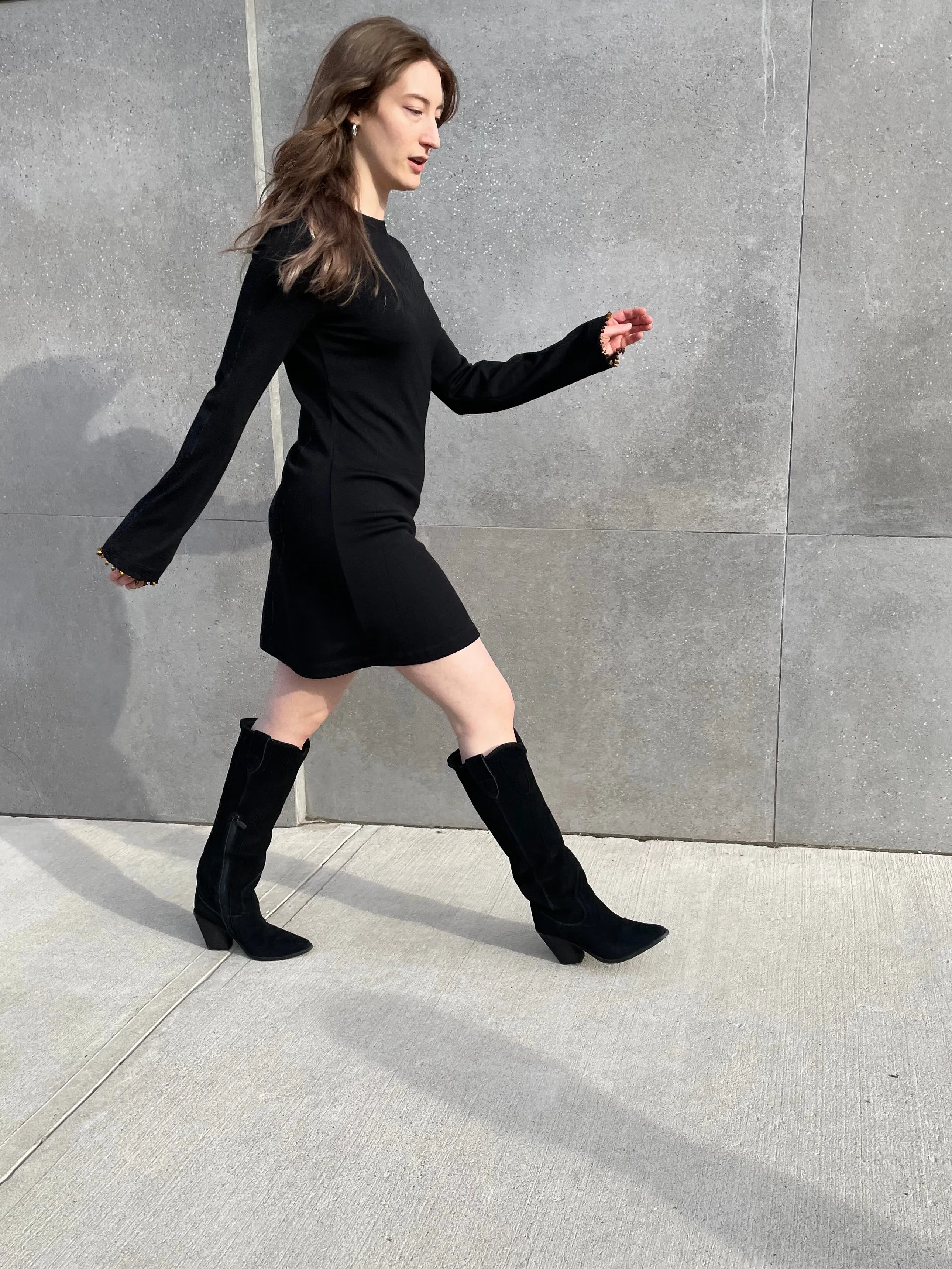 WOOL JERSEY MINI DRESS
