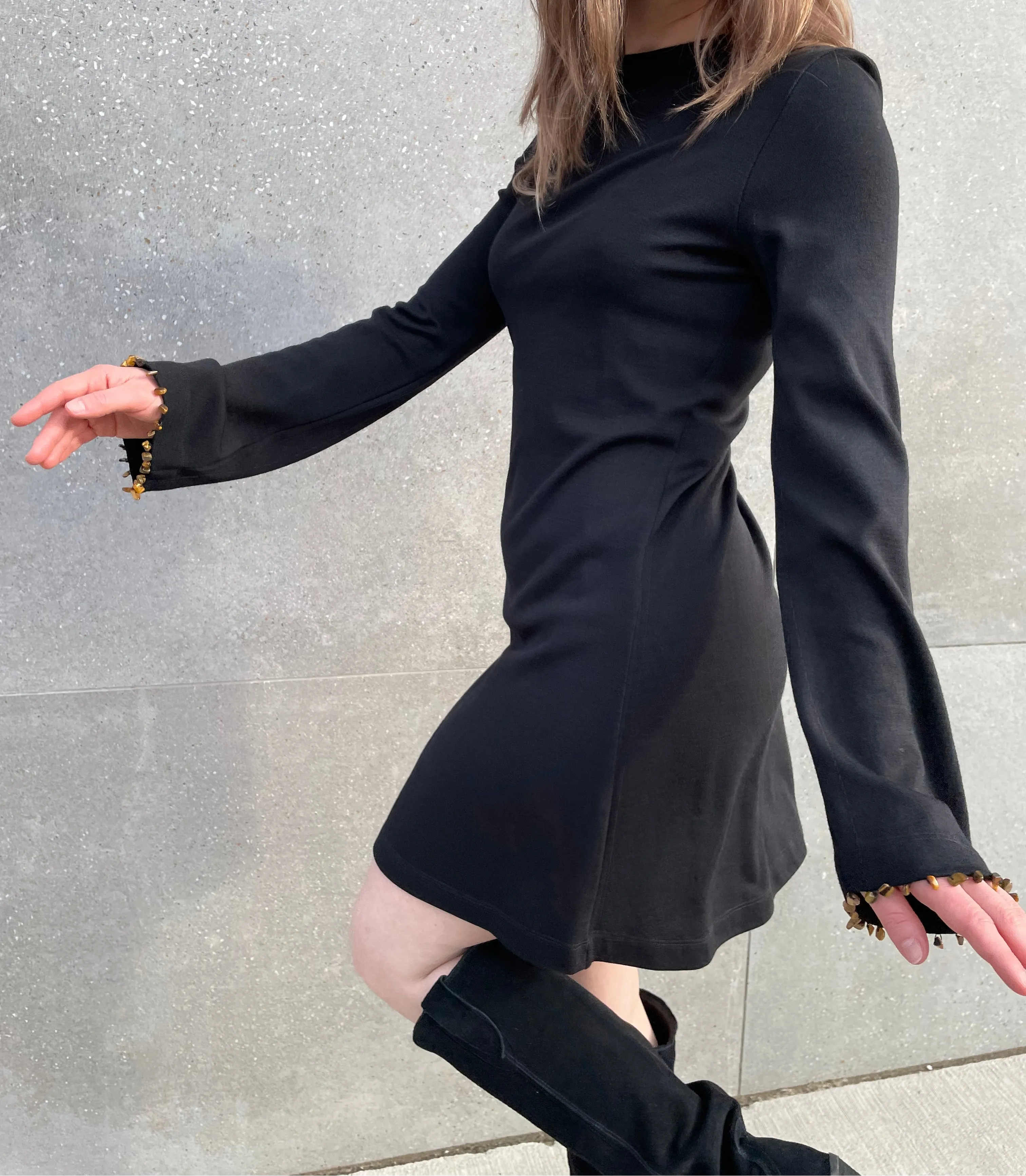 WOOL JERSEY MINI DRESS