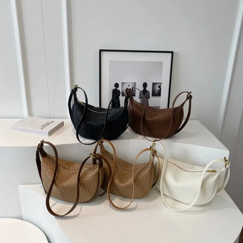 Woven Half Moon Bag