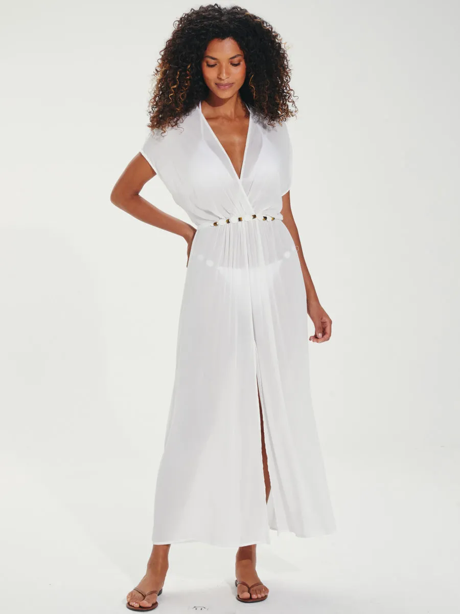 Yara Detail Long Cover Up in Off White
