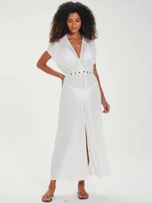 Yara Detail Long Cover Up in Off White