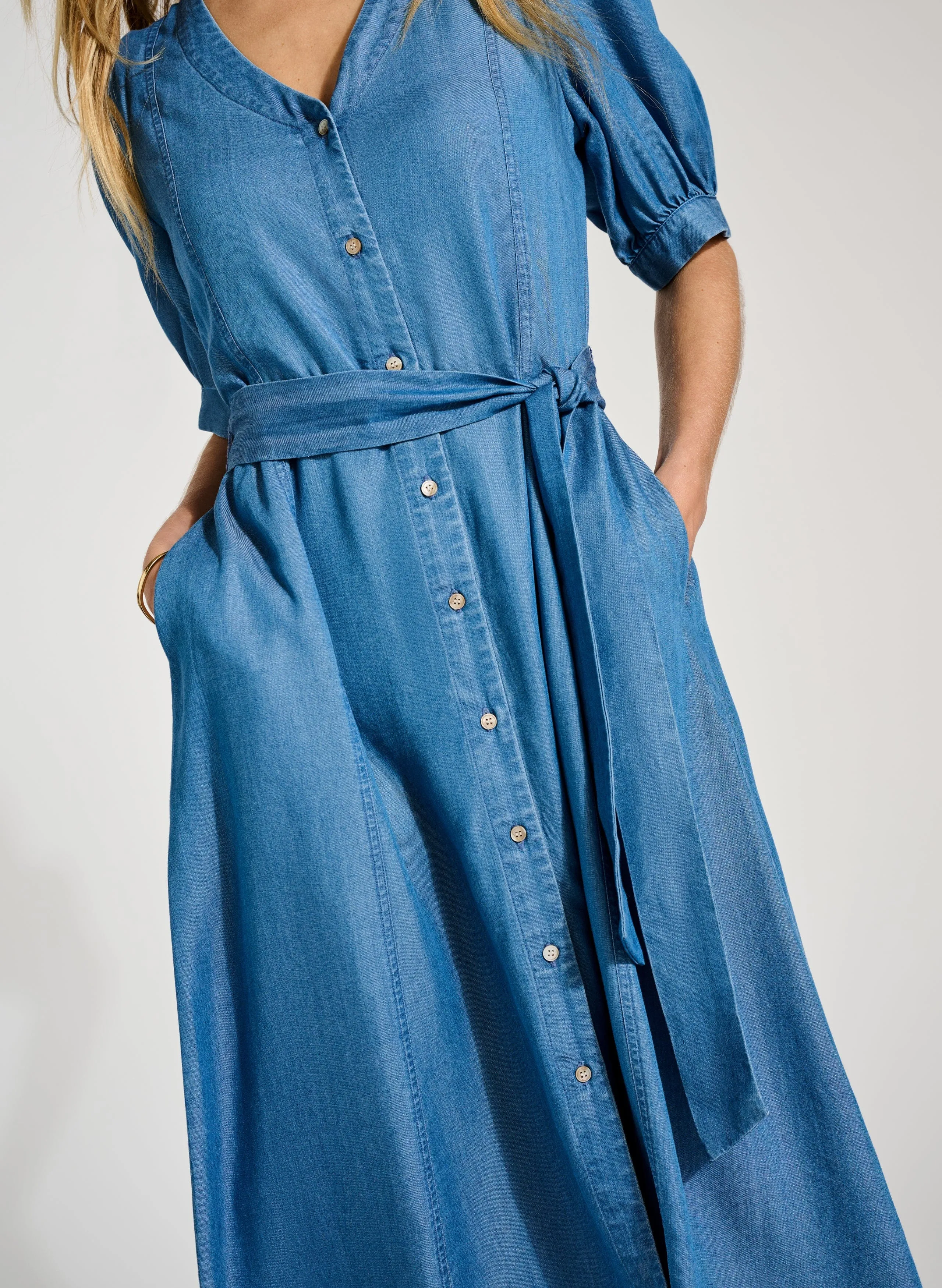 Yasmyn TENCEL™ Dress | Mid Wash Indigo