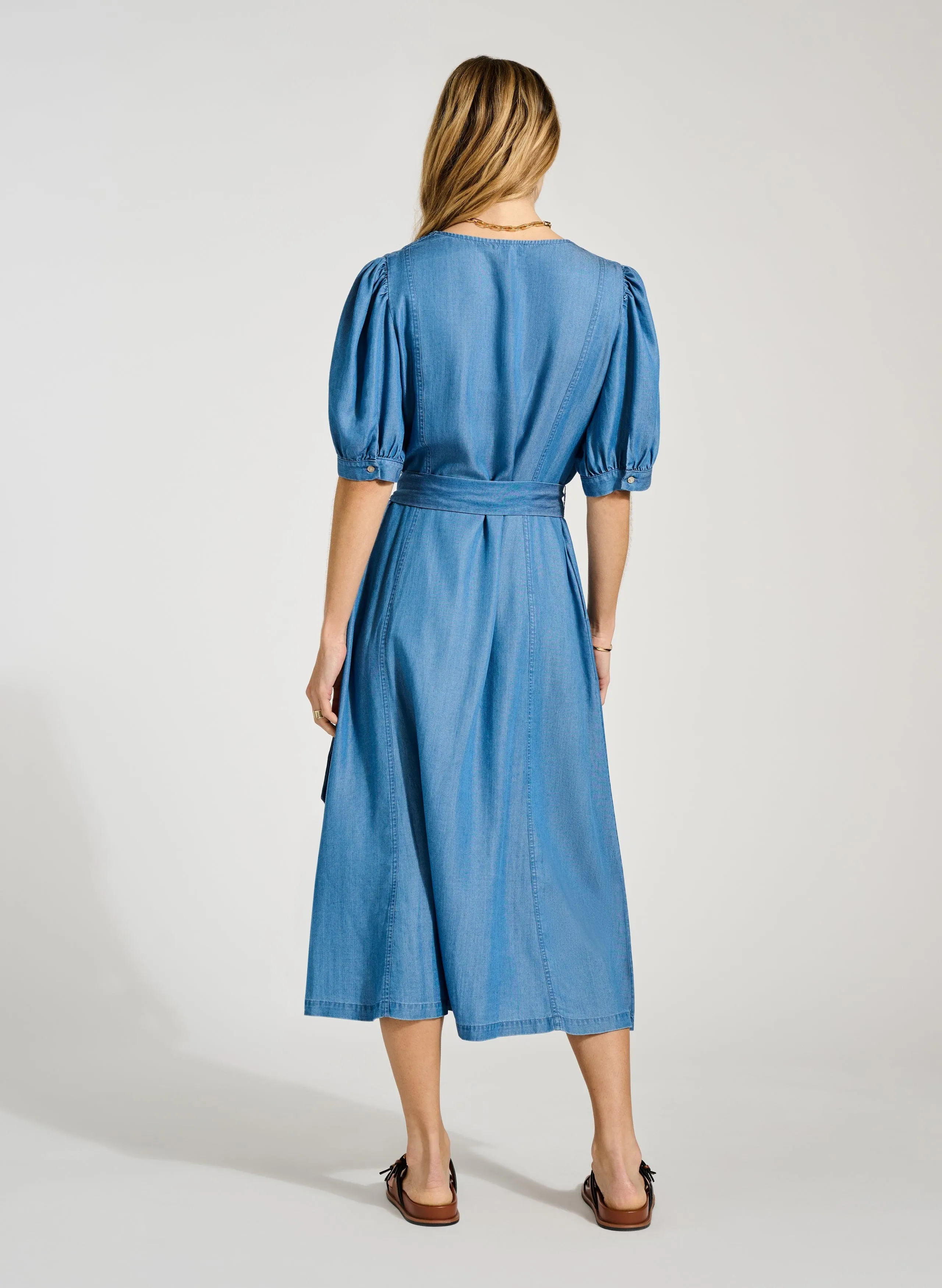 Yasmyn TENCEL™ Dress | Mid Wash Indigo