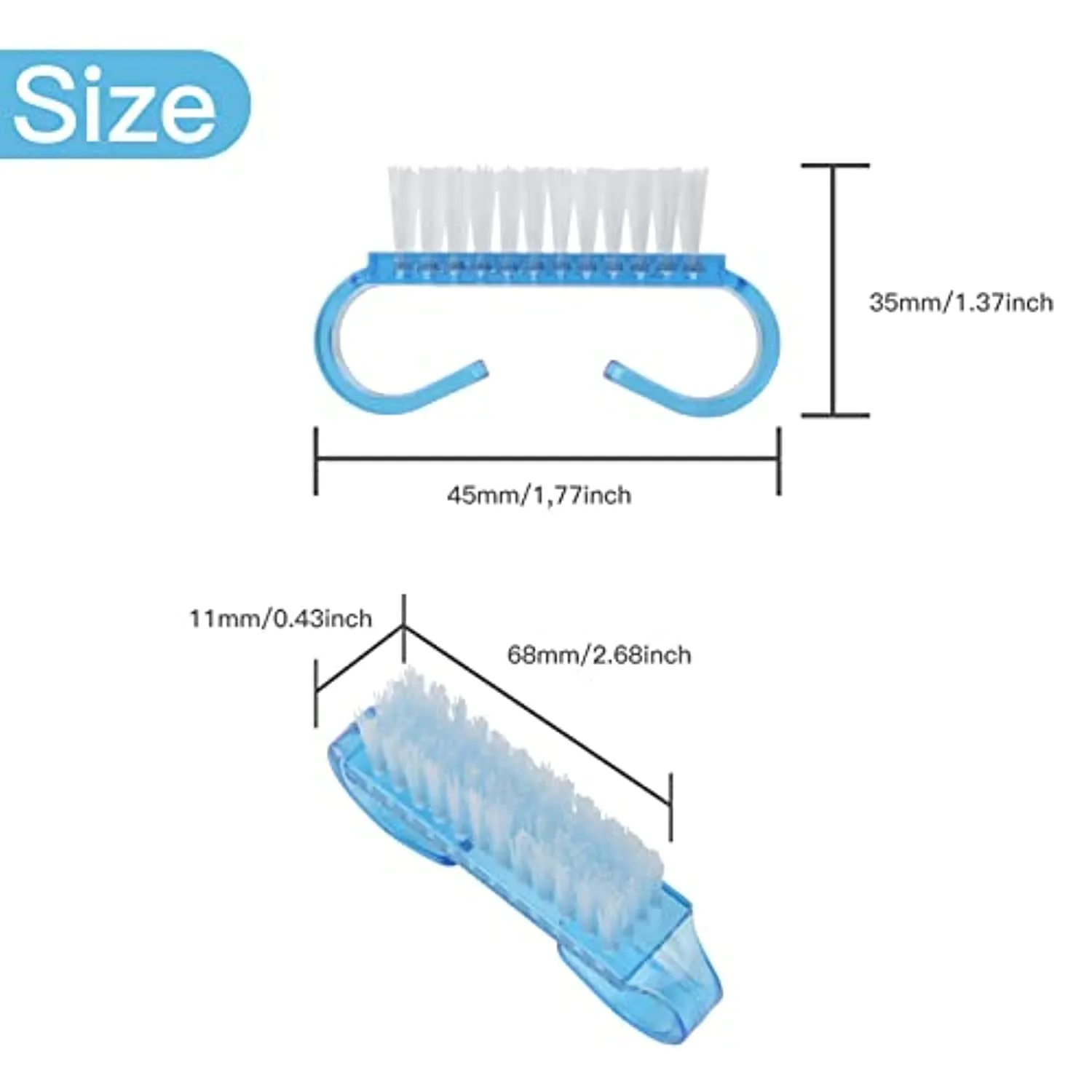 YEEPSYS Handle Grip Nail Brush, Hand Fingernail Brush Cleaner Scrubbing Kit Pedicure for Toes and Nails Men Women (Muticolored B)