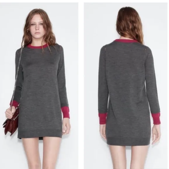 Zadig &amp; Voltaire Rimini Gray Wool Sweater Mini Dress