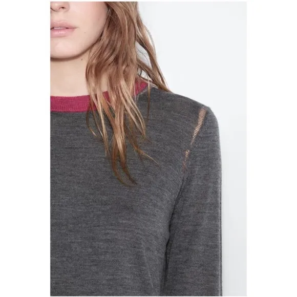 Zadig &amp; Voltaire Rimini Gray Wool Sweater Mini Dress