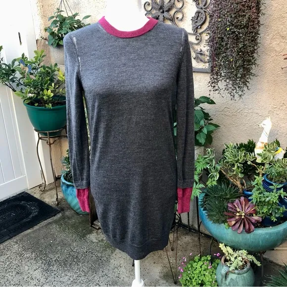 Zadig &amp; Voltaire Rimini Gray Wool Sweater Mini Dress