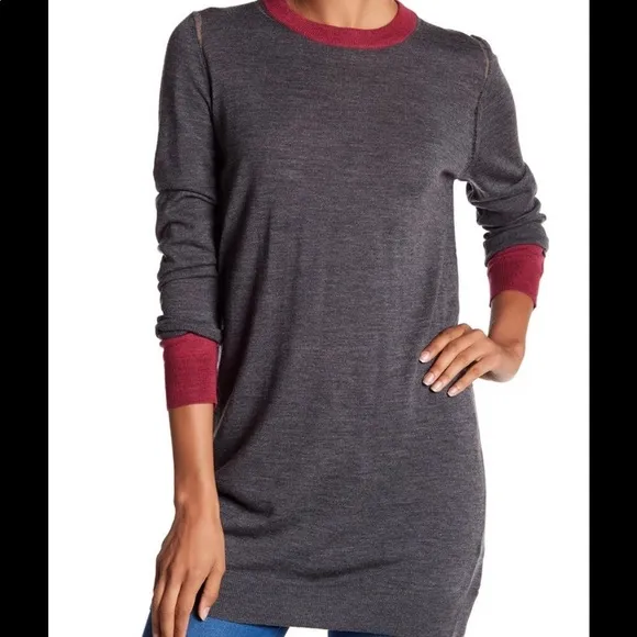 Zadig &amp; Voltaire Rimini Gray Wool Sweater Mini Dress
