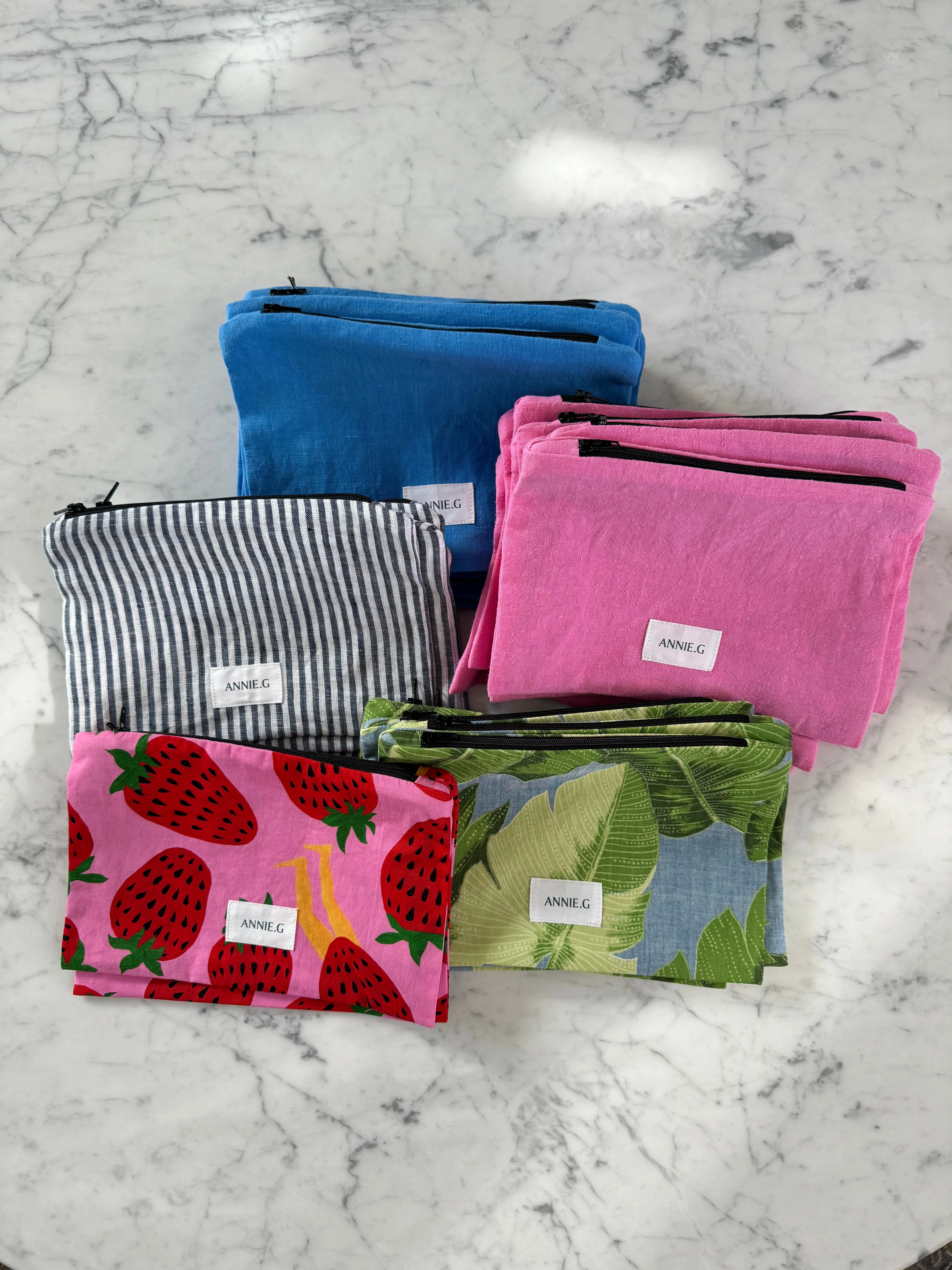 Zipper Pouch - Navy Stripe