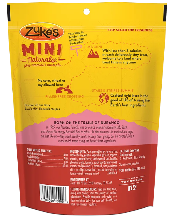 Zuke's Naturals Pork Dog Treats